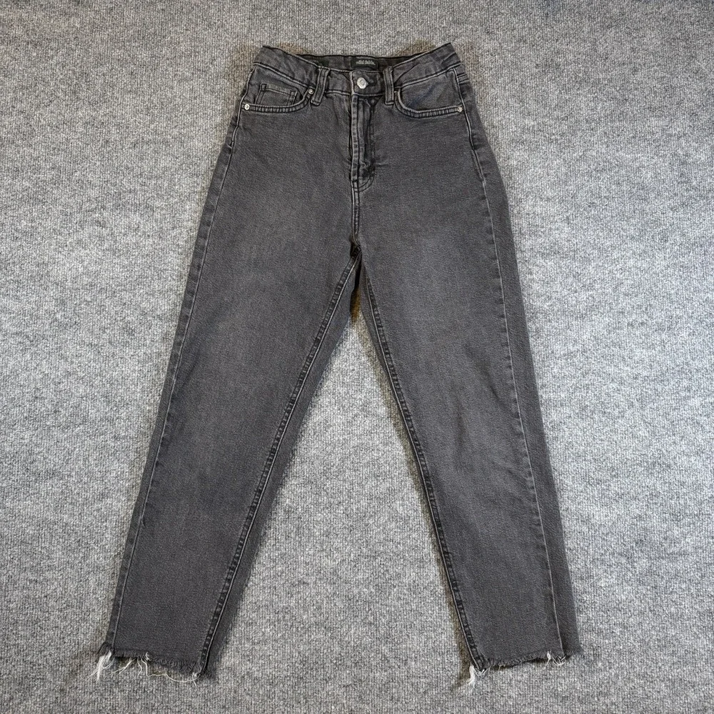 Wild Fable Womens‎ 00 Black Super High-Rise Mom Jeans Distressed Denim
